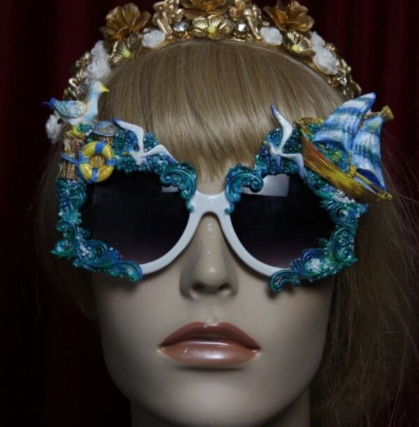 SOLD! 1956 Nautica Seagal Ship Sea Unusual Embellished Sunglasses