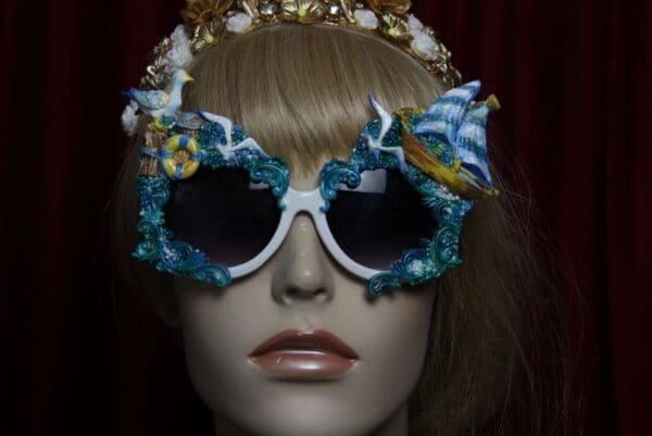 SOLD! 1956 Nautica Seagal Ship Sea Unusual Embellished Sunglasses - Image 5