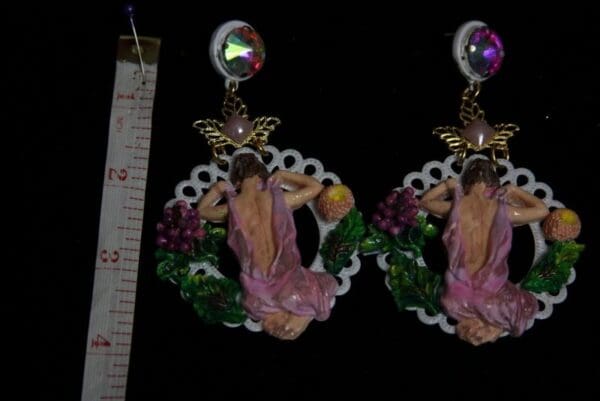 SOLD! 1964 Hand Painted Greek Revival Crystal Studs - Image 6