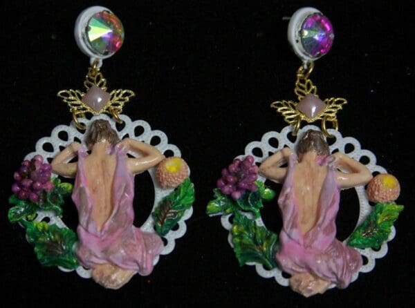 SOLD! 1964 Hand Painted Greek Revival Crystal Studs