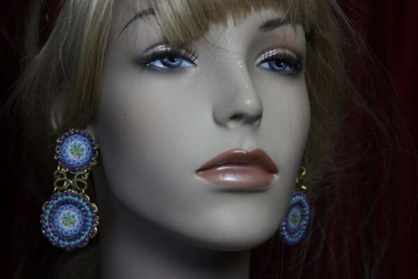 SOLD! 1992 Double Pleasure Cameo Italian Tile Print Earrings - Image 4