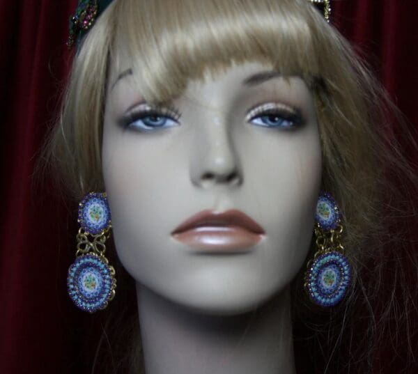 SOLD! 1992 Double Pleasure Cameo Italian Tile Print Earrings - Image 5