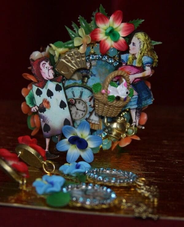 SOLD! 1996 Set Of Alice In Wonderland Cuff Plus Earrings