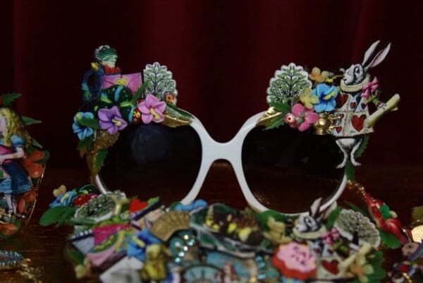 SOLD! 1997 Alice In Wonderland Fancy Embellished Sunglasses - Image 7