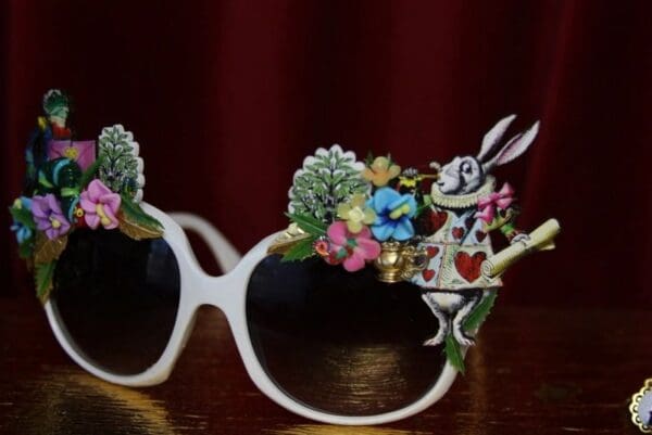 SOLD! 1997 Alice In Wonderland Fancy Embellished Sunglasses - Image 6