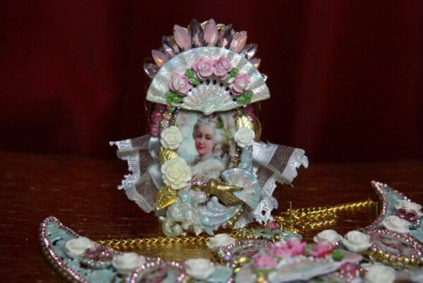 SOLD! 2015 Set Of Marie Antoinette Amazing Hand Painted Cuff+ Earrings - Image 8