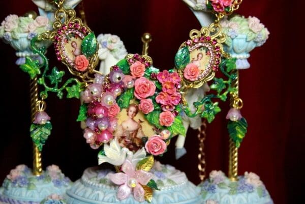 SOLD! 2020 Set Of Marie Antoinette 3 Cameo Flowers Dove Necklace+ Earrings - Image 10