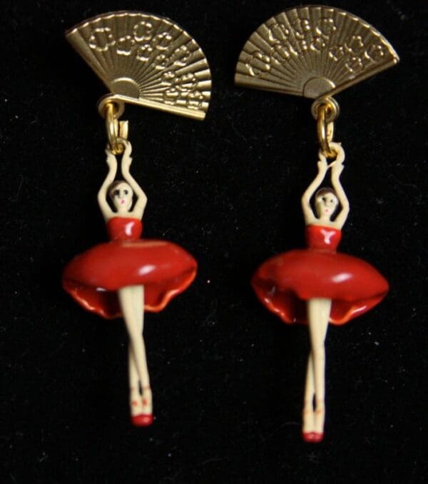 SOLD! 2024 3 D Effect Enamel Ballering Fan Studs Elegant Earrings