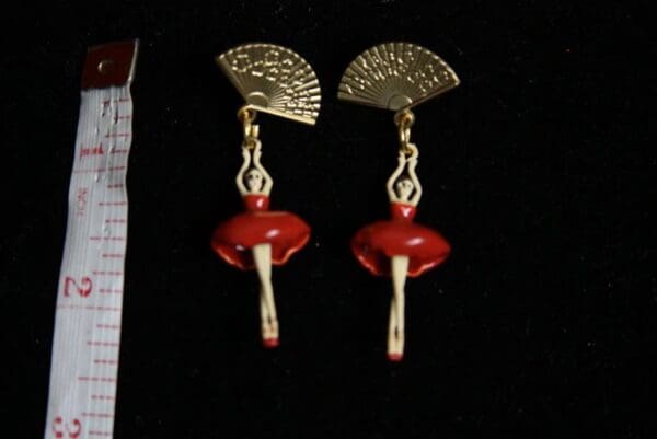 SOLD! 2024 3 D Effect Enamel Ballering Fan Studs Elegant Earrings - Image 2
