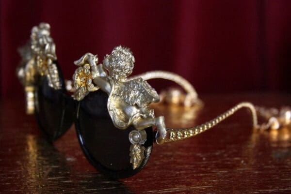 SOLD! 2035 Baroque Cherubs Flower Embellished Sunglasses - Image 4
