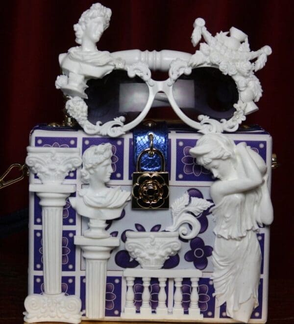 SOLD! 2100 Greek Revival Italian Tile Print Trunk Handbag