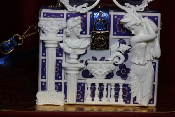 SOLD! 2100 Greek Revival Italian Tile Print Trunk Handbag - Image 2