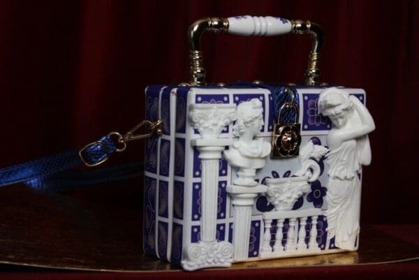 SOLD! 2100 Greek Revival Italian Tile Print Trunk Handbag - Image 3