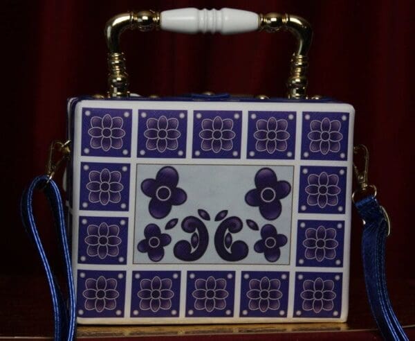 SOLD! 2100 Greek Revival Italian Tile Print Trunk Handbag - Image 4