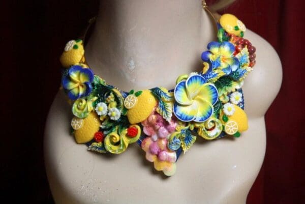 SOLD! 2118 Set Of Designer Inspired Hand Painted Tutti-Frutti NEcklace+ Earrings - Image 3