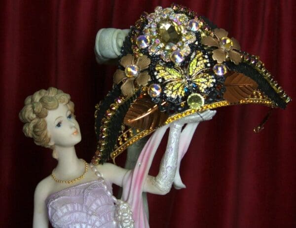 SOLD! 2130 Black Bronze Baroque Butterfly Crown Tiara - Image 9