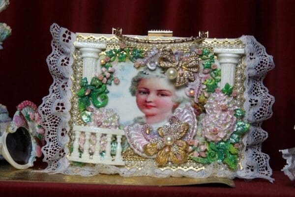 SOLD! 2166 Marie Antoinette GardenStunning Embellished Handbag Trunk - Image 7