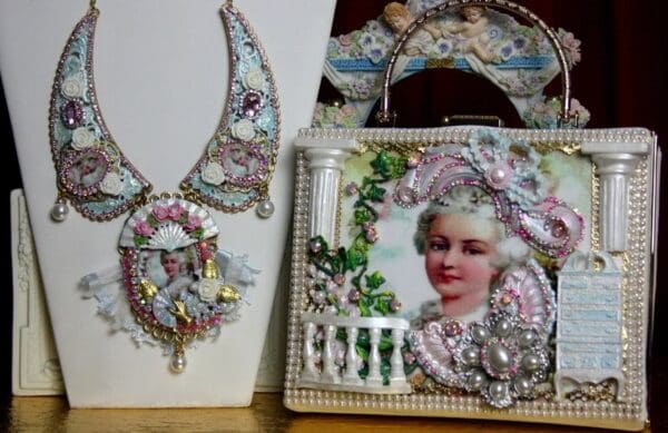 SOLD! 2236 Marie Antoinette GardenStunning Embellished Handbag Trunk - Image 3