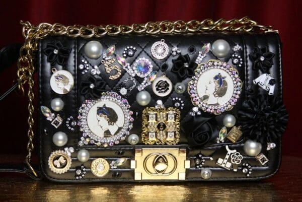 SOLD! 2240 Madam Coco Embellished Brooches Handbag
