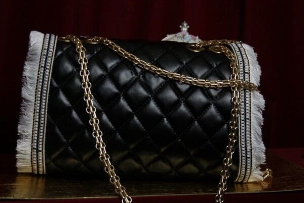 SOLD!2241 Madam Coco Embellished Brooches Crossbody Handbag - Image 4