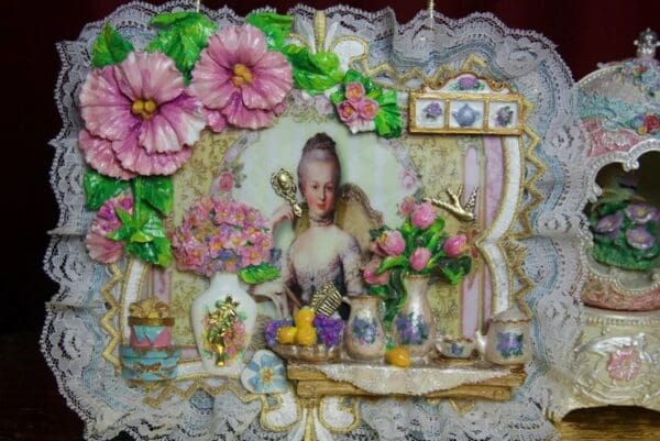 SOLD! 2242 Marie Antoinette 3D Effect Kitchen Hand Painted Purse Crossbody - Image 9