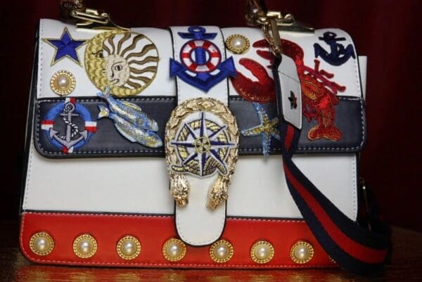 SOLD! 2342 Designer Inspired Nautical Lobster Marine Handbag - Image 3