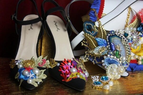 SOLD! 2383 Designer Inspired Nautical Marine Embellished Shoes Size 8 - Image 2