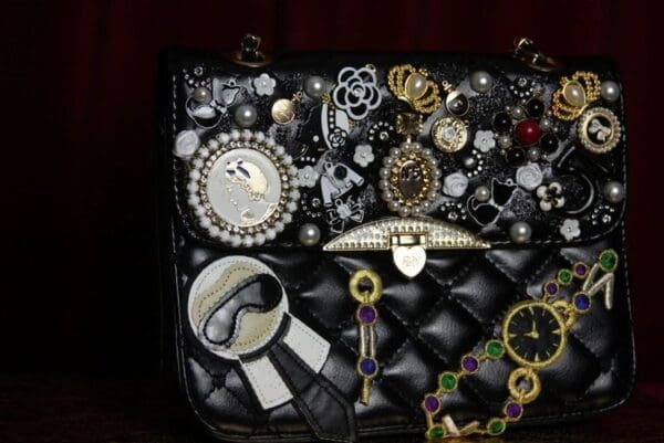 SOLD! 2487 Madam Coco KIDS Embellished Brooches Handbag - Image 4