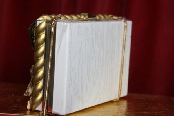 SOLD! 2490 Total Baroque Cherubs Gold Heart Embellished Clutch - Image 5