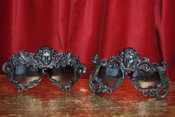 SOLD! 2500Sided Total Baroque Black Medusa Curves Embellished Sunglasses - Image 3