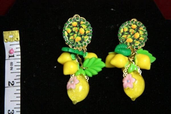 SOLD! 2536 Lemon Cameo Sicilian Studs Earrings - Image 3