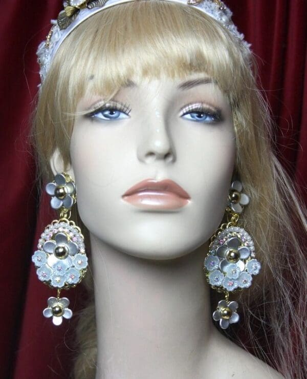 SOLD! 2632 Medieval Unusual Massive Medal Tassel Earrings - Image 6