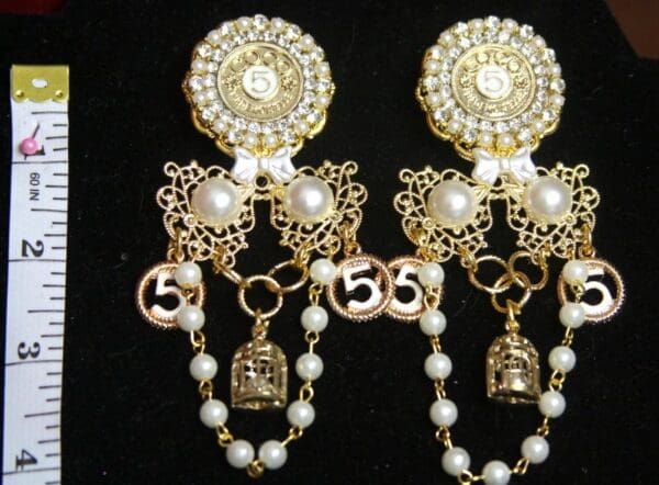 SOLD! 2639 Madam Coco Stunning Unusual Charms Studs Earrings Light Weight - Image 4