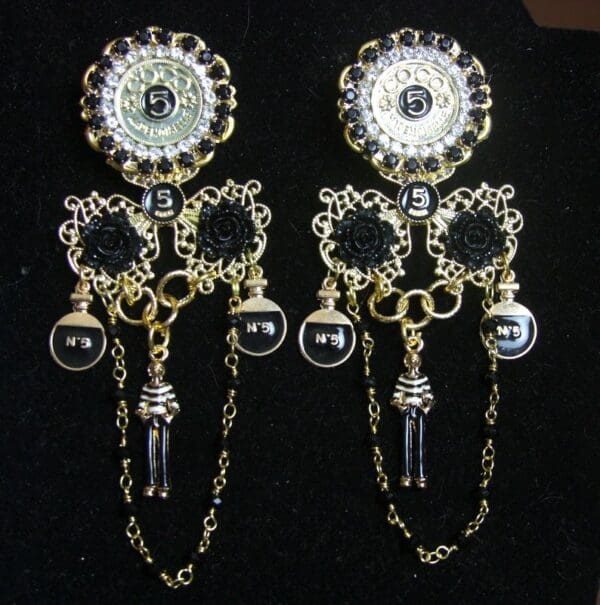 SOLD! 2640 Madam Coco Stunning Unusual Sailor Charms Studs Earrings Light Weight - Image 2