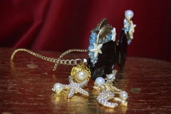 SOLD! 2701 Set Of Earrings+ Mermaid Embellished Sunglasses - Image 6