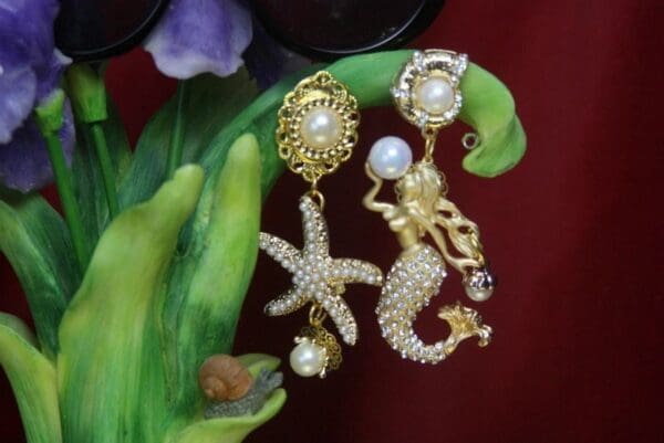SOLD! 2701 Set Of Earrings+ Mermaid Embellished Sunglasses - Image 8