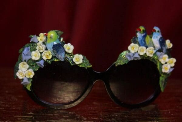 SOLD! 2737 Hand Painted Enamel Birds Floral Sunglasses - Image 5