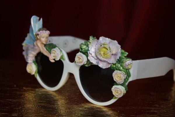 SOLD! 2742 Hand Painted Fairy Flower Unusual Sunglasses - Image 8