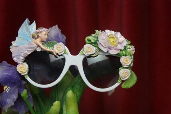 SOLD! 2742 Hand Painted Fairy Flower Unusual Sunglasses - Image 9