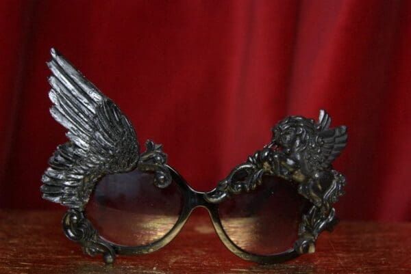 SOLD! 2743 Black Winged Pegasus Baroque Sunglasses - Image 6