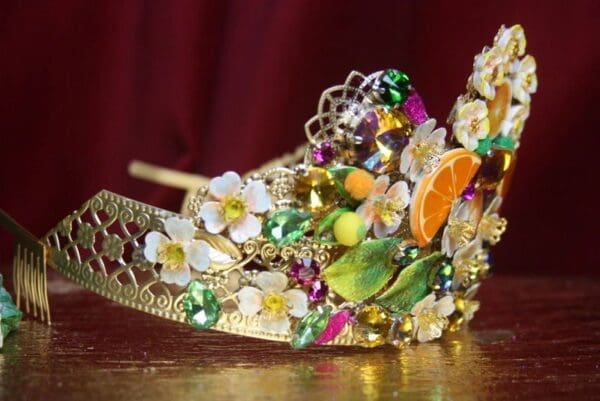 SOLD! 2744 Sicilian Orange Fruit Hand Painted Tall Crown - Image 6