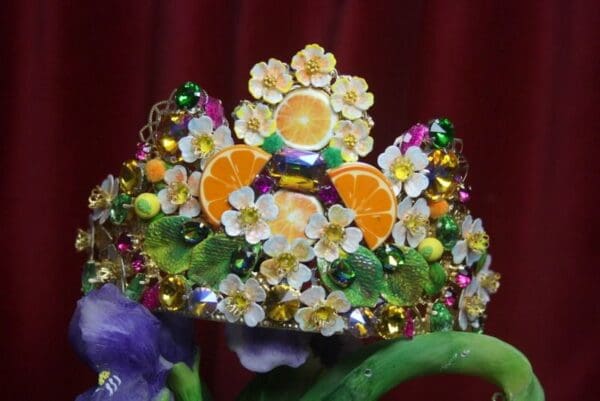 SOLD! 2744 Sicilian Orange Fruit Hand Painted Tall Crown - Image 3