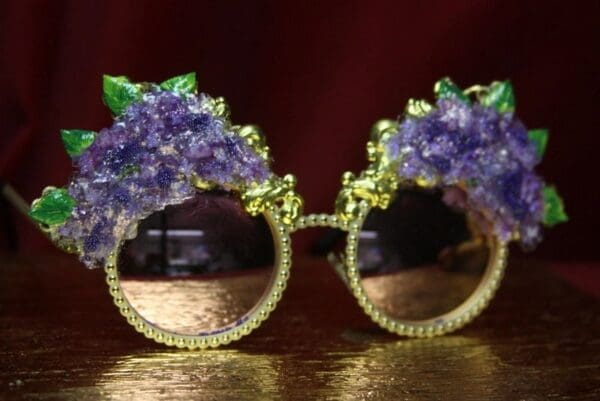 SOLD! 2747 Baroque Hydrangea 3D Effect Gold Filigree Baroque Sunglasses - Image 6