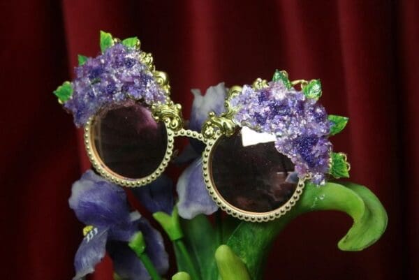 SOLD! 2747 Baroque Hydrangea 3D Effect Gold Filigree Baroque Sunglasses - Image 8