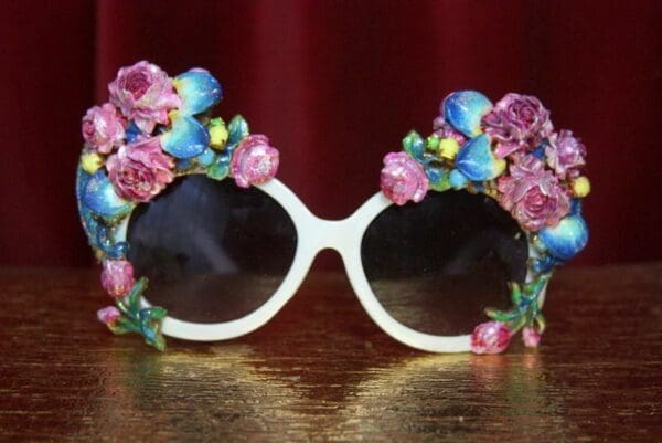 SOLD! 2818 Hand Painted Baroque Roses Funky Sunglasses - Image 6