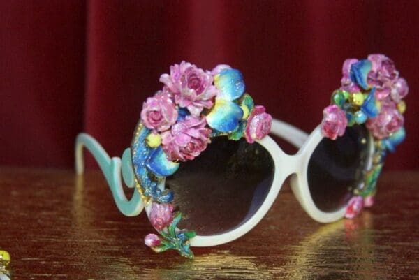 SOLD! 2818 Hand Painted Baroque Roses Funky Sunglasses - Image 7