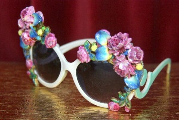 SOLD! 2818 Hand Painted Baroque Roses Funky Sunglasses - Image 8