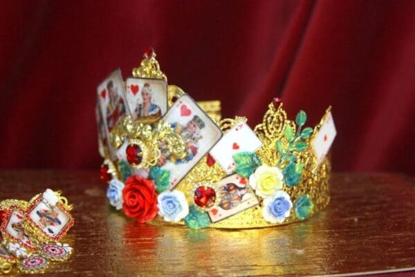 SOLD! 3021 Playing Cards Victorian Roses Crown Headband - Image 9