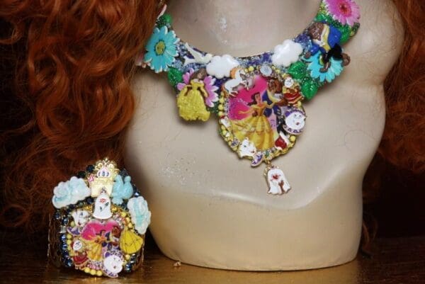 SOLD! 3114 Set Of Beauty And The Beast Adorabl Cuff+ Earrings - Image 3