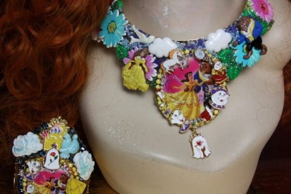 SOLD!3115 Set Of Beauty And The Best Whimsical Necklace+ Earrings - Image 2